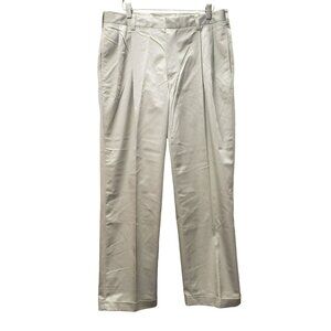 Jos. A. Bank Stays Cool Khaki Dress Pants 35W x 30L 100% Cotton Pleated Cuffed